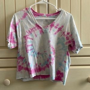 cropped tie dye tshirt